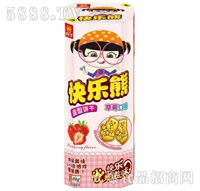 谷部一族快樂熊造型餅干草莓口味49g