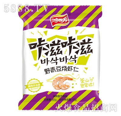 鴻四方咔滋咔滋野青豆燒蝦仁