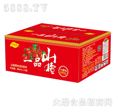 五星航班一品山楂山楂汁360mlx15瓶