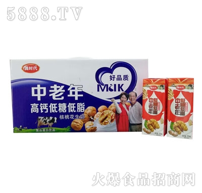 偶時(shí)代中老年高鈣低糖低脂核桃花生奶（禮盒）