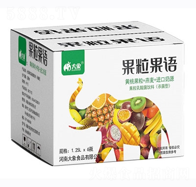 大象果粒果語果粒乳酸菌飲料1.25Lx6瓶