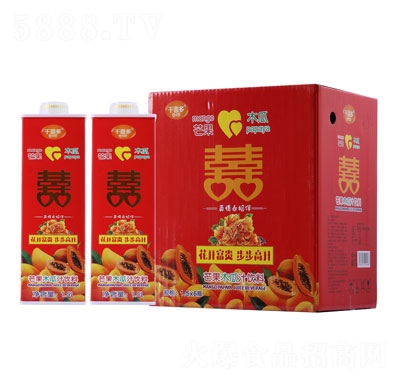 千喜多芒果木瓜汁飲料1.5LX6
