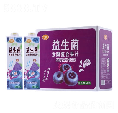 千喜多益生菌發(fā)酵藍(lán)莓果汁飲料1LX8