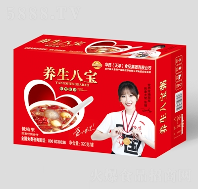華藥養(yǎng)生八寶粥紅棗紅豆320克箱裝招商代理