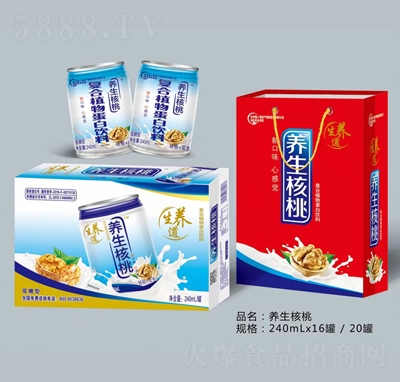 華藥養(yǎng)生核桃低糖型240mlX16罐復(fù)合植物蛋白飲料招商代理