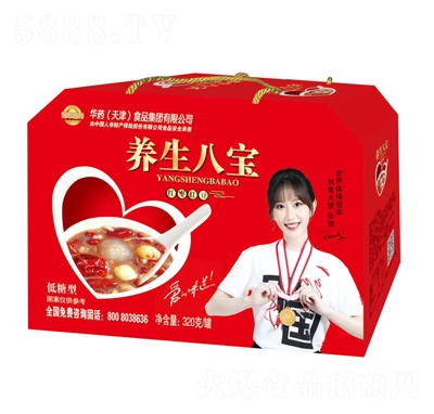華藥養(yǎng)生八寶粥低糖型紅棗紅豆320克方便速食招商代理