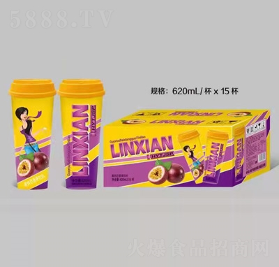 龐迪杯裝飲品果肉百香果果汁飲料620ml×15杯