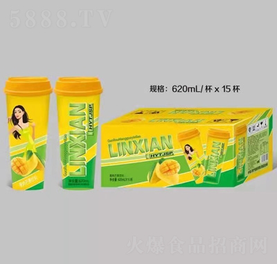 龐迪杯裝飲品果肉芒果果汁飲料620ml×15杯
