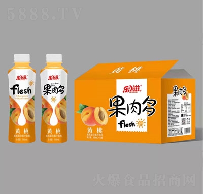 樂小滋果肉多黃桃果粒復(fù)合果汁飲料500mlX15