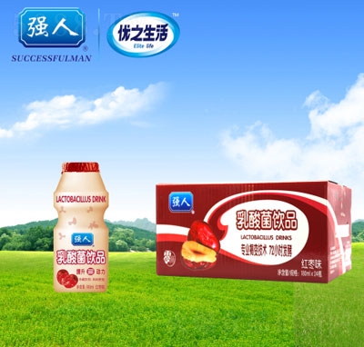 強(qiáng)人乳酸菌紅棗味180ml4瓶6排