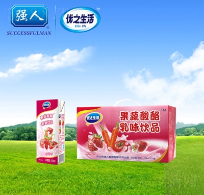 優(yōu)之生活果蔬酸酪乳草莓味250ml24盒