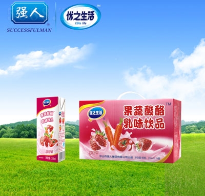 優(yōu)之生活果蔬酸酪乳草莓味250ml16盒