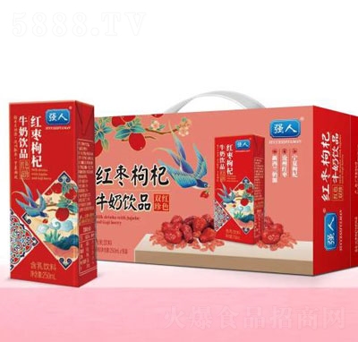 強(qiáng)人紅棗枸杞牛奶飲品250ml4排4盒