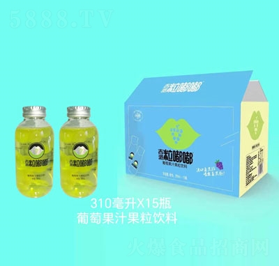 吉派粒嘟嘟葡萄果汁果粒飲料310mlX15