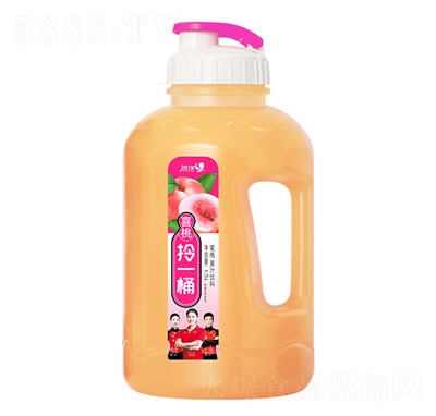 優(yōu)洋拎一桶蜜桃果汁飲料1.5L