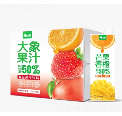 大象芒果香橙復(fù)合果汁飲料1.5LX6