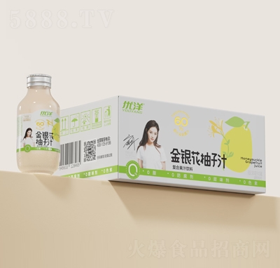 優(yōu)洋金銀花柚子汁復(fù)合果汁飲料300毫升X15瓶