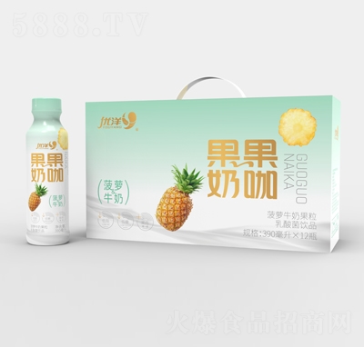 優(yōu)洋菠蘿牛奶果粒乳酸菌飲品390ml