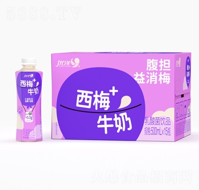 優(yōu)洋西梅牛奶乳酸菌飲品500mlX15瓶