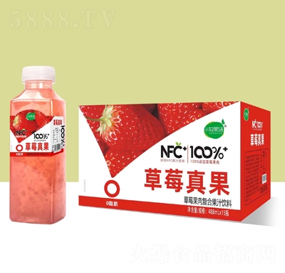 小輕果語(yǔ)草莓果肉復(fù)合果汁飲料488mlX15瓶