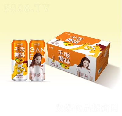 優(yōu)洋干飯黃桃果粒果汁飲料490毫升X15罐