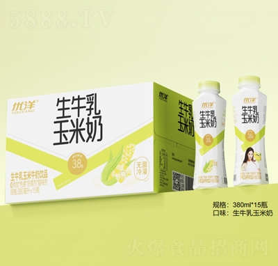優(yōu)洋生牛乳玉米牛奶飲品380mlX15瓶
