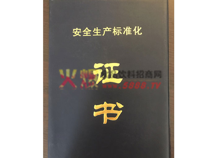安全生產(chǎn)標準化證書