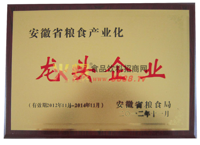 安徽省糧食產(chǎn)業(yè)化龍頭企業(yè)