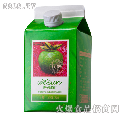 陽光味道蘋果汁500ml(屋頂盒)