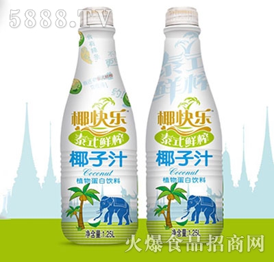 椰快樂(lè)泰式鮮榨椰子汁植物蛋白飲料1.25L