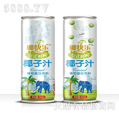 椰快樂(lè)泰式鮮榨椰子汁植物蛋白飲料245ml