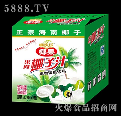 椰快樂(lè)椰果果肉椰子汁1.25lX6瓶