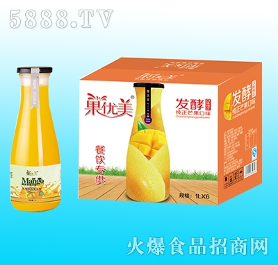 果優(yōu)美益生菌發(fā)酵芒果汁1Lx6瓶