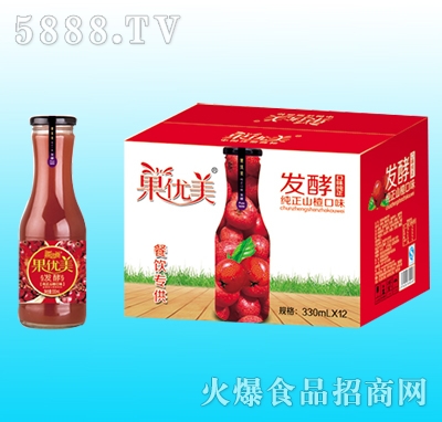 果優(yōu)美益生菌發(fā)酵山楂汁330mlx12瓶