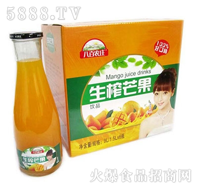 八百農(nóng)莊生榨芒果汁1.5Lx6瓶