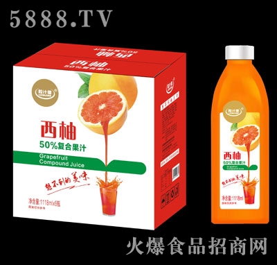 粒汁健西柚50%復(fù)合果汁1118mlX6