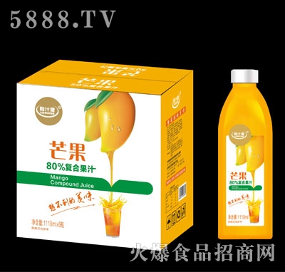 粒汁健芒果80%復(fù)合果汁1118mlX6