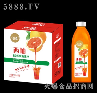 粒汁健西柚80%復(fù)合果汁1118mlX6