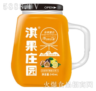 淇果莊園百香果檸檬復(fù)合果汁345ml