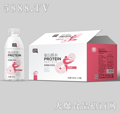 優(yōu)貝源蛋白質(zhì)水白桃味420mlx15
