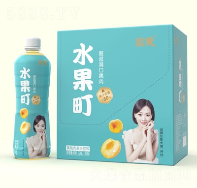 國傲水果町黃桃肉果汁飲料1.25LX6