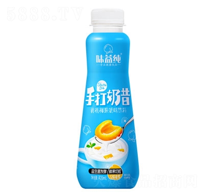 味益純手打奶昔黃桃椰果奶味飲料