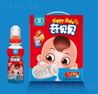 旺仔奇貝貝草莓味乳味飲料200mlX16瓶