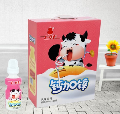 七娃福爾摩斯兔鈣加鋅乳味飲料紅瓶200mlX16瓶