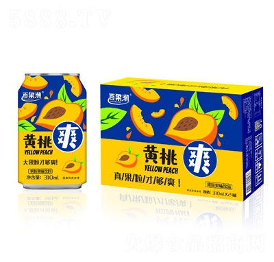 百果潮黃桃果粒果味飲料310mlX24