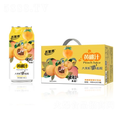 百果潮黃桃果粒果汁飲料490mlX15