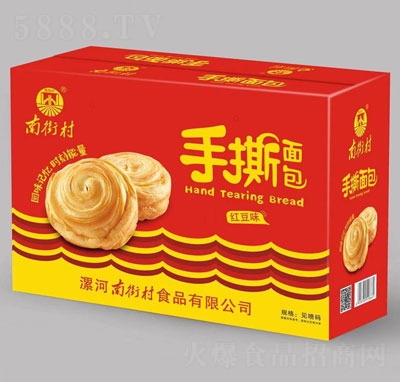 南街村紅豆味手撕面包箱裝