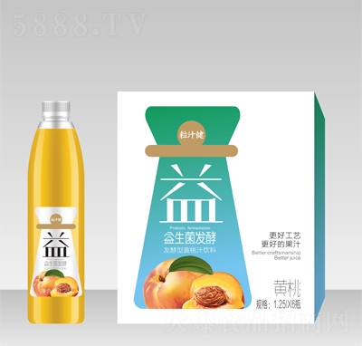 粒汁健益生菌發(fā)酵型黃桃汁飲料1.25L×6瓶