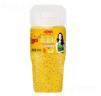 華沃奇亞籽黃桃果粒復(fù)合果汁飲料420ml