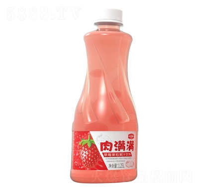 肉滿滿草莓果粒果汁飲料1.25L